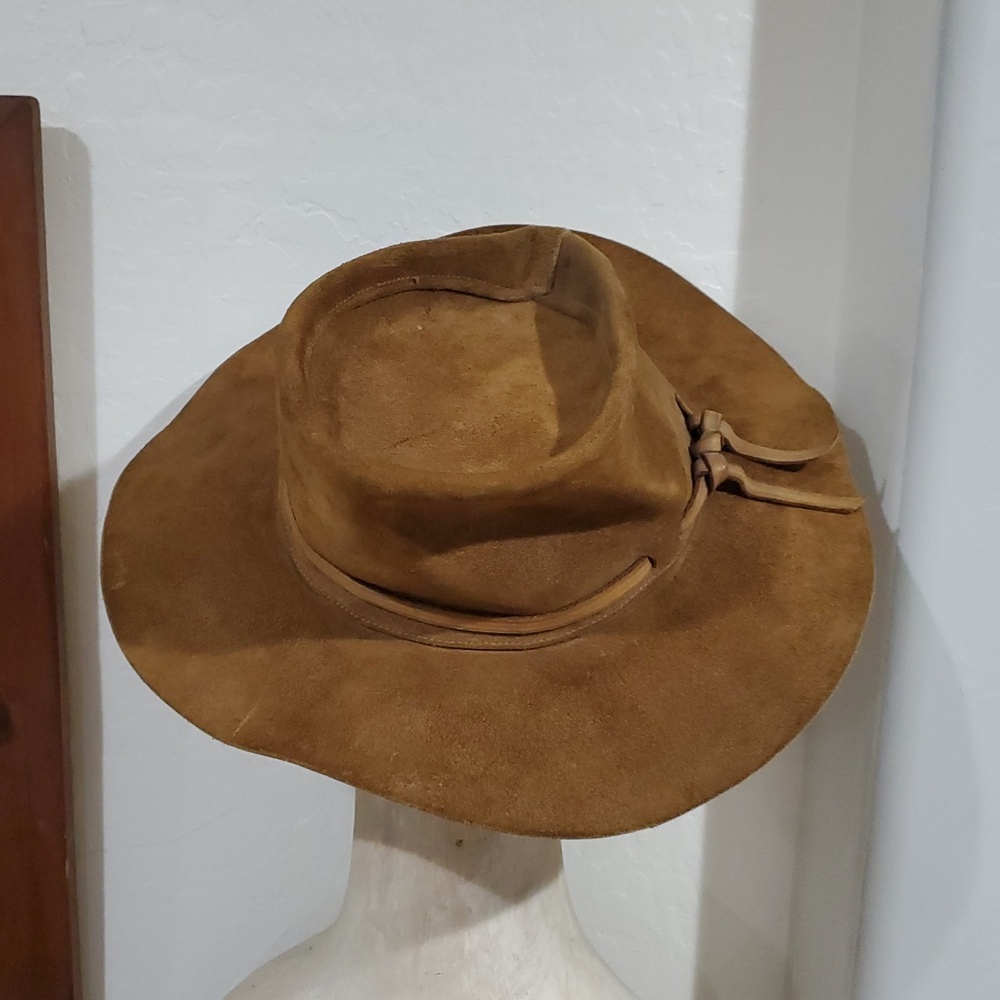 Vintage Brown Caramel Cowboy Hat w Brown Band Leather Aussie Outback Western